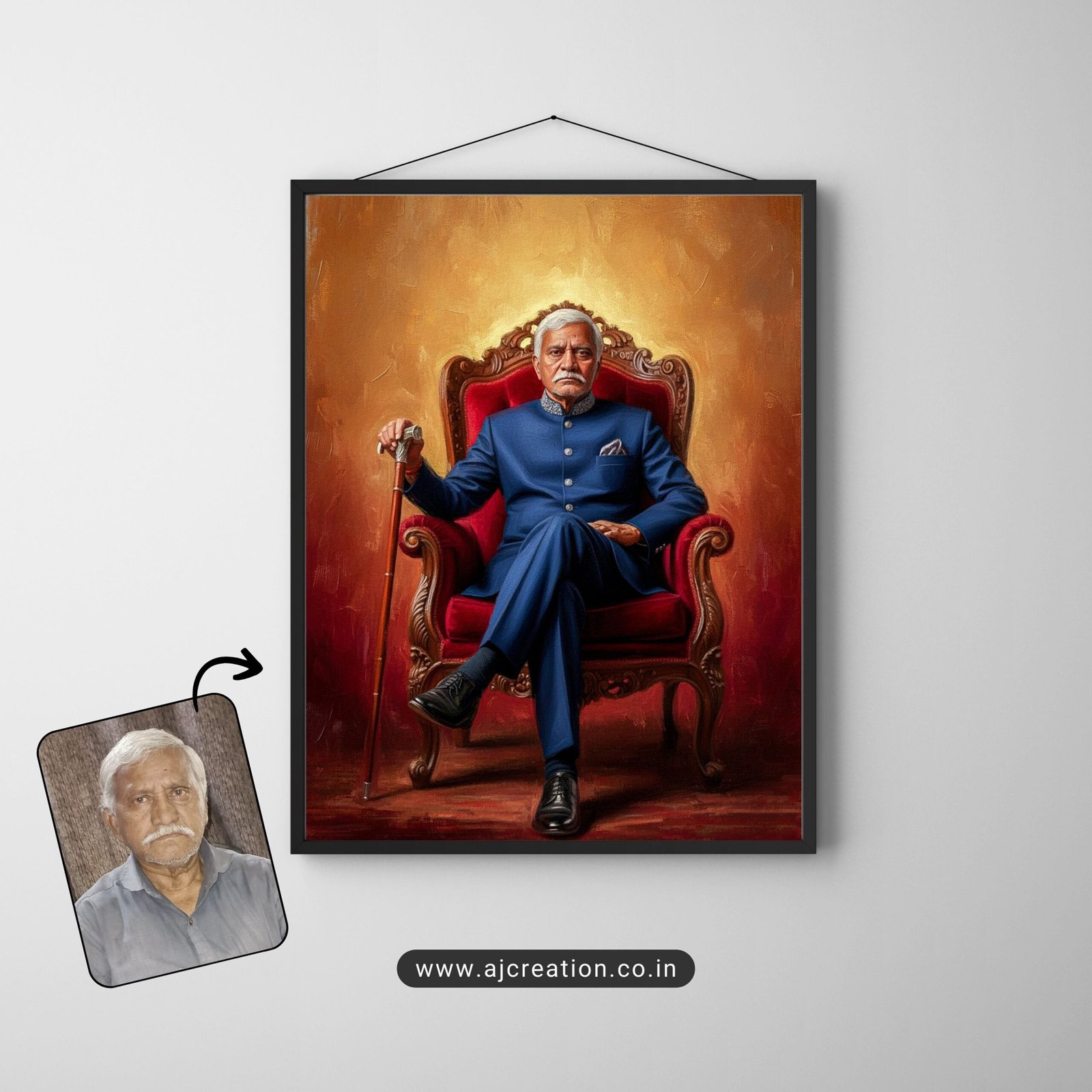 White Simple Background Wall Art Mockup Instagram Post Masterpiece creation Full photo & Digital Canvas Painting - Image 1