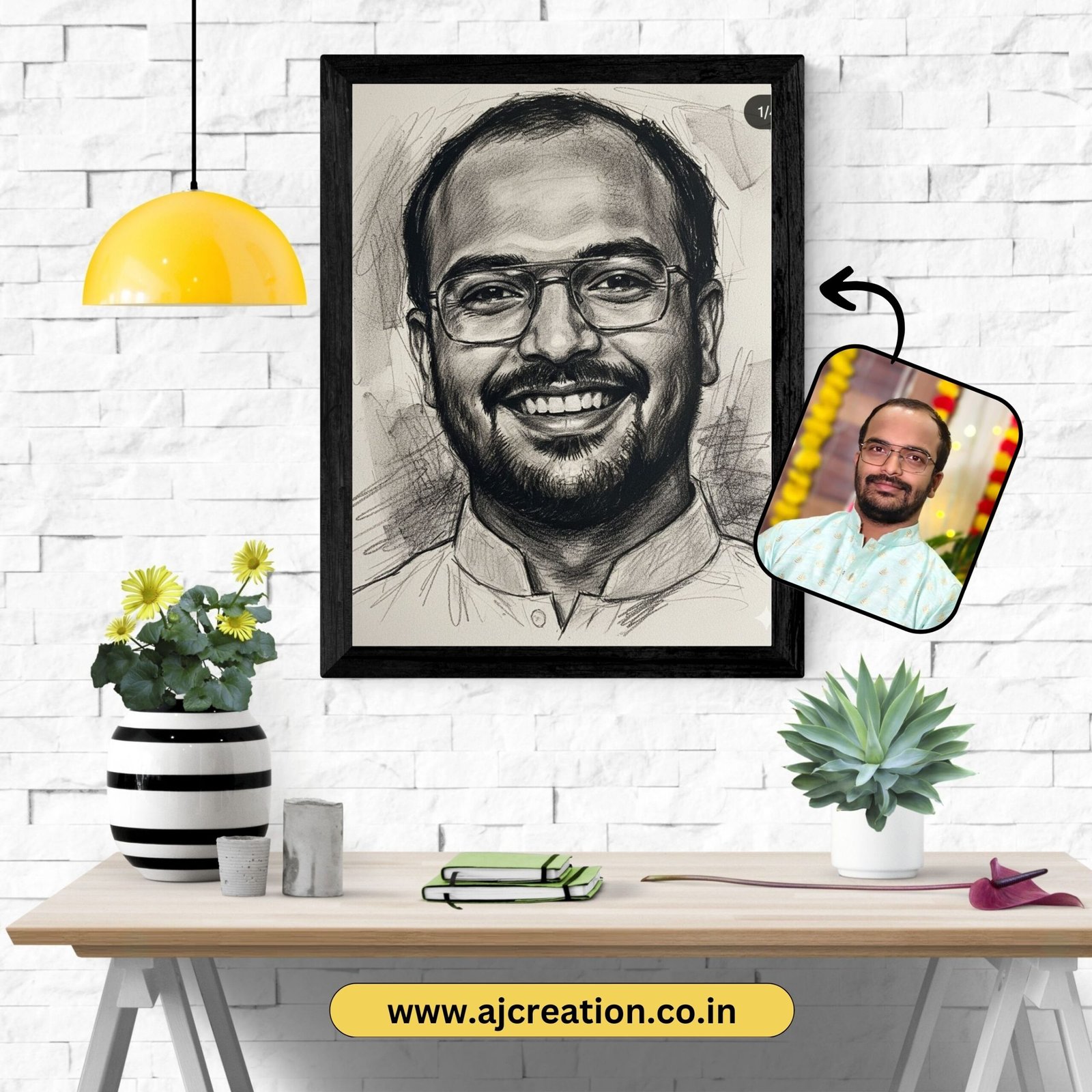 2 Charcoal Portrait - Image 1