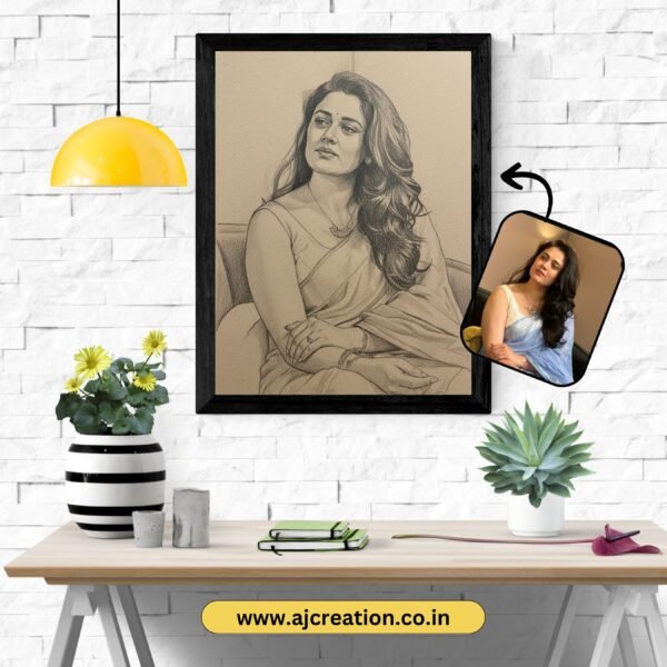 Pencil Sketch Style on Kraft Paper